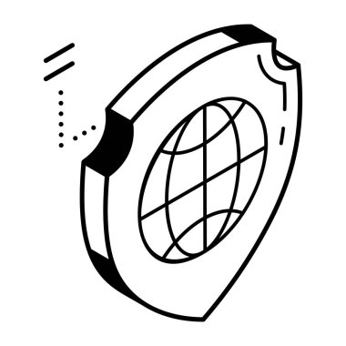 küresel güvenlik simgesi vektör illüstrasyonu