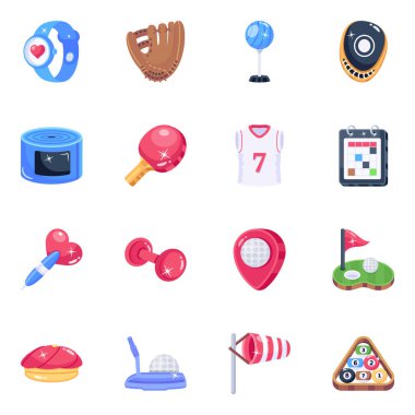 Şık vektör çizimleri seti, spor konsepti