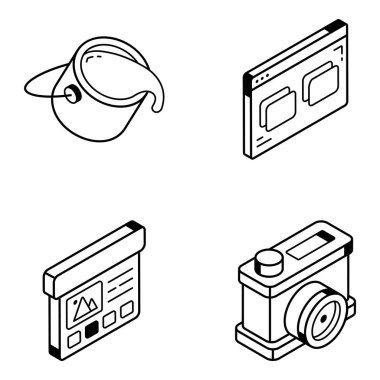 Stil vektör çizimleri, dijital sanat konsepti