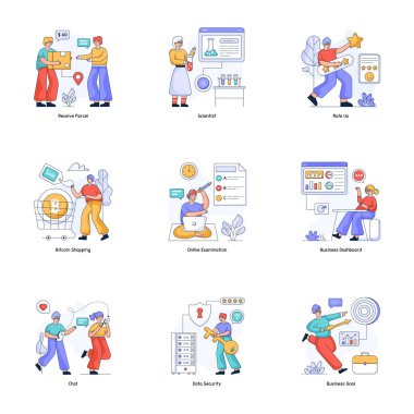 Şık vektör çizimleri, iş insanları konsepti