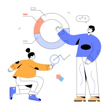 Birlikte çalışan iş adamları. vektör illüstrasyonu