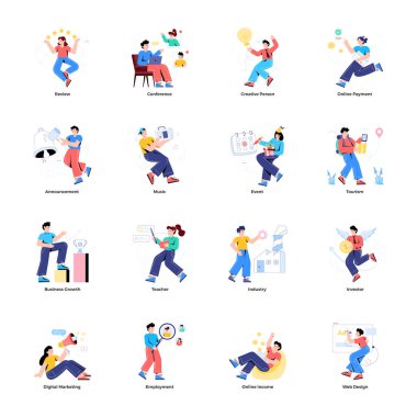 Şık vektör çizimleri, iş insanları konsepti