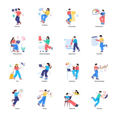 Şık vektör çizimleri, iş insanları konsepti