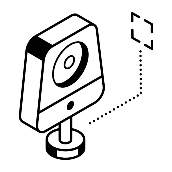 Ikona Kamery Obrysová Ilustrace Vektorového Symbolu Cctv Upravitelný Tah — Stockový vektor