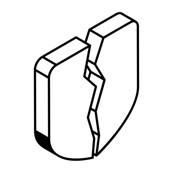 Vektor Illustration Eines Gebrochenen Schildes — Stockvektor