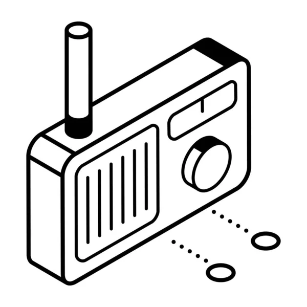 Ikona Rádiového Zařízení Izolované Bílém Pozadí — Stockový vektor