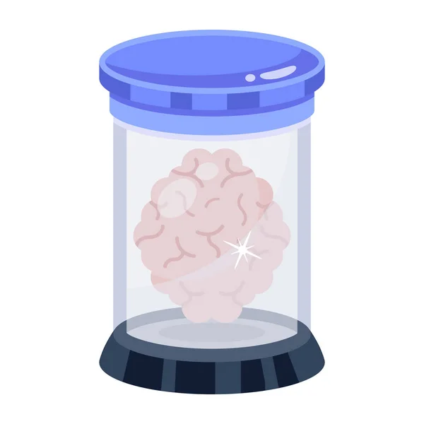 Cérebro Com Uma Vela Dentro Design Ilustração Vetorial Frasco Vidro —  Vetores de Stock