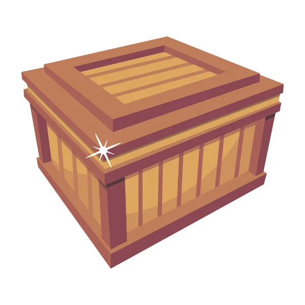 Drewniane Pudełko Wektorem Prezent Ilustracji Projektu — Wektor stockowy