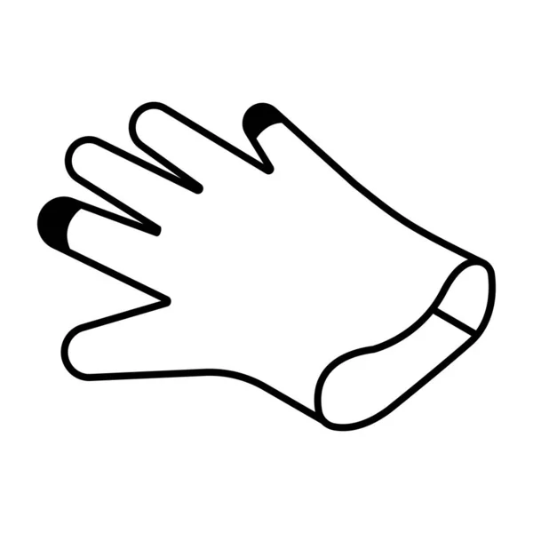 手のジェスチャーアイコン 手袋ベクトルと塗り方の概略図 — ストックベクタ