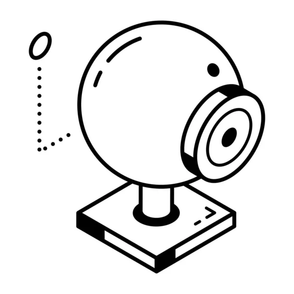 Ícone Webcam Esboço Ilustração Vetor Microscópio Tema Antena Para Web — Vetor de Stock