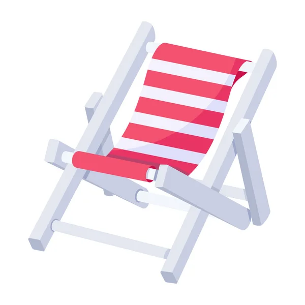 Chaise Lounge Chair Icon Cartoon Illustration Beach Chairs Vector Icons — Stock Vector