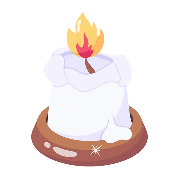 Icono Lámpara Mágica Isométrico Quema Iconos Vectores Velas Para Diseño — Vector de stock