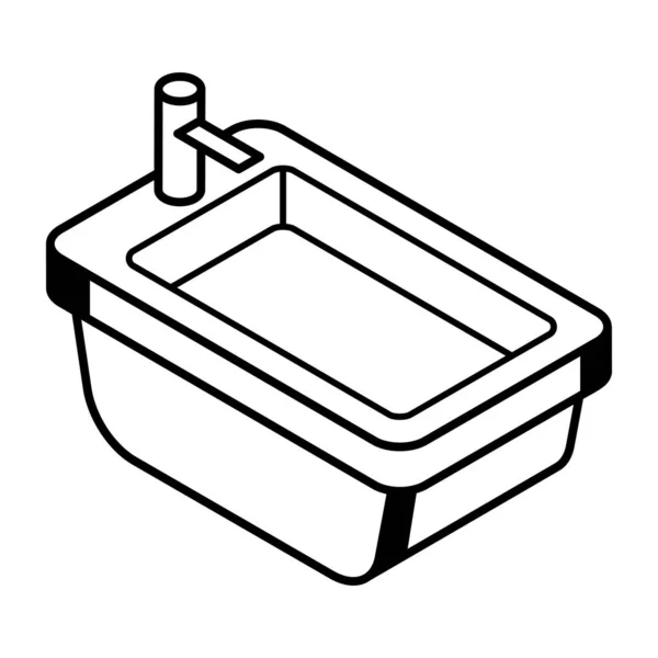 Bathtub Icon Outline Illustration Toilet Vector Icons Web — Stock Vector