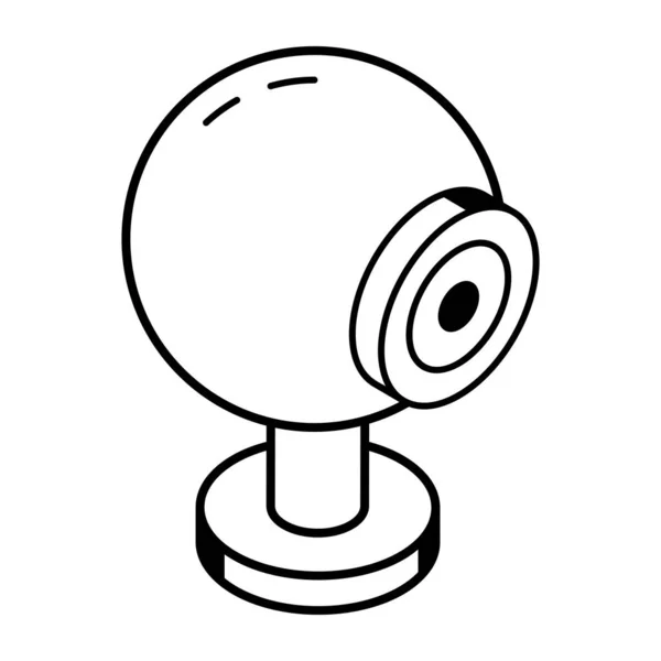Ikona Kamery Internetowej Zarys Ilustracji Ikon Wektorowych Kamer Satelitarnych Sieci — Wektor stockowy