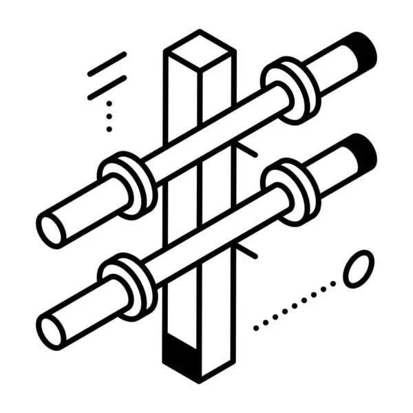Barbell Ikona Vektorové Ilustrace Jednoduchý Design — Stockový vektor