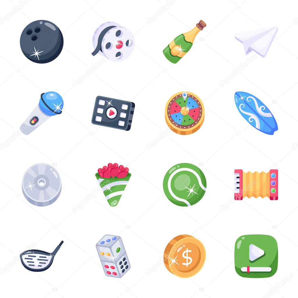 Set of stylish vector illustrations, computer ui icons concept