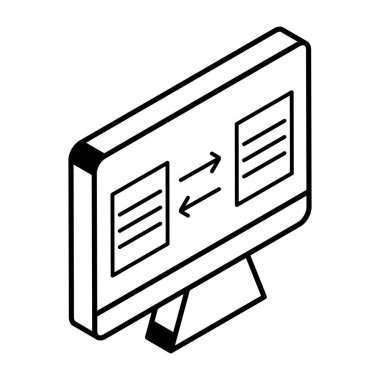 Bilgisayar modern simgesinin vektör illüstrasyonu