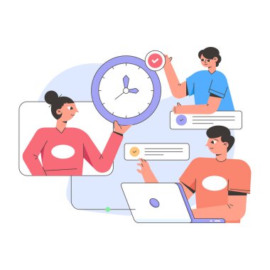 Birlikte çalışan insanlar vektör illüstrasyon tasarımı