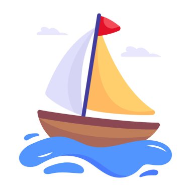 yelkenli ikonu vektör illüstrasyonu