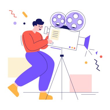 Kamera simgesi olan bir adam 