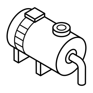Su tankı simgesi, vektör illüstrasyonu basit tasarım