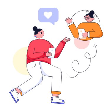 Sosyal ortam simgesi vektör illüstrasyonu