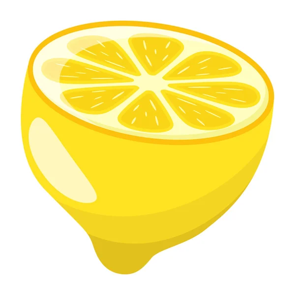 Лимон Ізольований Білому Тлі Векторні Ілюстрації — стоковий вектор