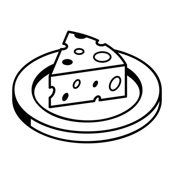 Slice Cheese Icon Vector Illustration Design — Stock Vector