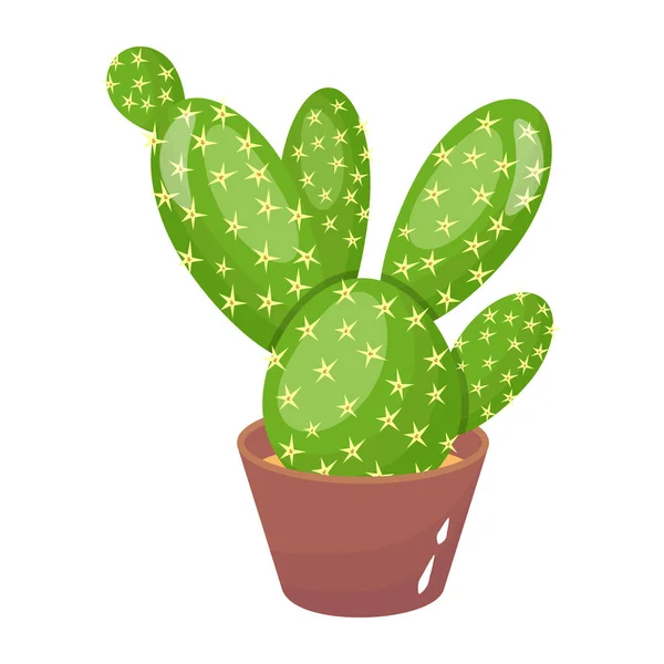 Cactus Pot Illustration Vectorielle Végétale — Image vectorielle