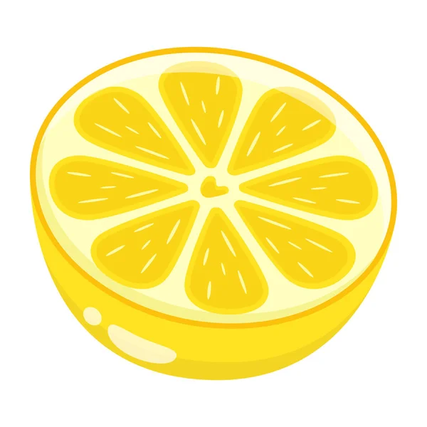 Zitrone Isoliert Auf Weißem Hintergrund Vektorillustration — Stockvektor