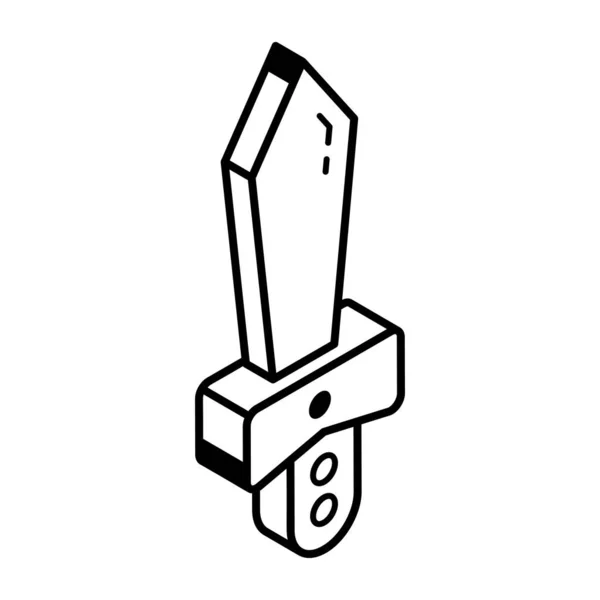 Ícone Espada Madeira Ilustração Vetorial Design Simples — Vetor de Stock