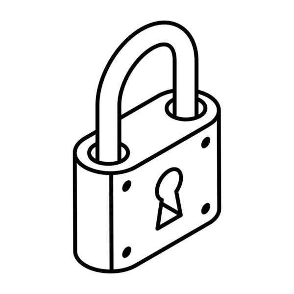 Vorhängeschloss Symbol Umriss Illustration Von Lock Vector Symbolen Für Das — Stockvektor