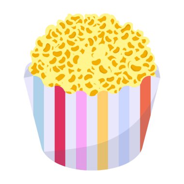 patlamış mısır ikonu vektör illüstrasyonu 