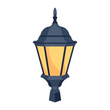 Lamba ikonu. Beyaz arkaplanda izole edilmiş web tasarımı için fener vektör simgelerinin izometriği