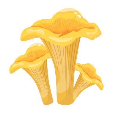 Mantar ikonu. çizgi film illüstrasyonu 