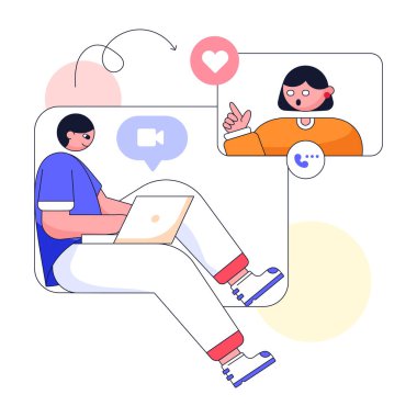 Sosyal ortam simgesi vektör illüstrasyonu