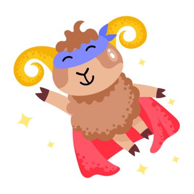 Koyun süper kahraman vektör çizimi