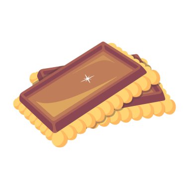 Beyaz arkaplanda çikolatalı kurabiyelerin vektör çizimi