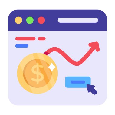 iş ve finans düz vektör simgesi