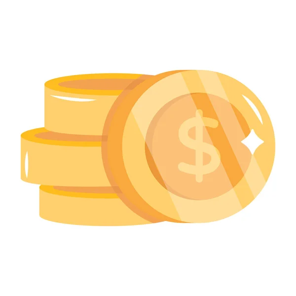 Ikona Monet Pieniężnych Izometria Ikon Wektorowych Monet Dolarowych Projektowania Stron — Wektor stockowy