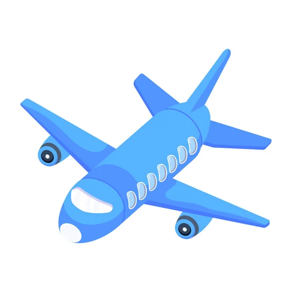 Airplane Icon Isometric Plane Vector Symbol Stock Illustration Isolated White — Stock Vector