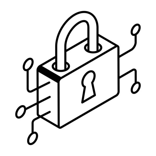 Vorhängeschloss Sicherheit System Symbol Vektor Illustration Grafik Design — Stockvektor