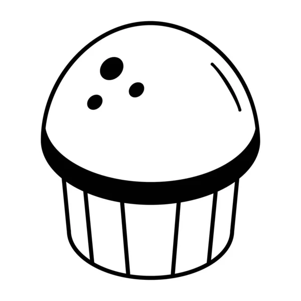 Cupcake Con Glassa Cioccolato Icona Vettoriale Illustrazione Design — Vettoriale Stock