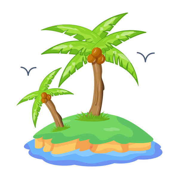 island with palm trees vector illustration design