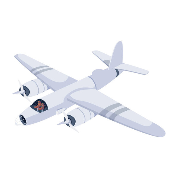 airplane flying in the sky. vector illustration