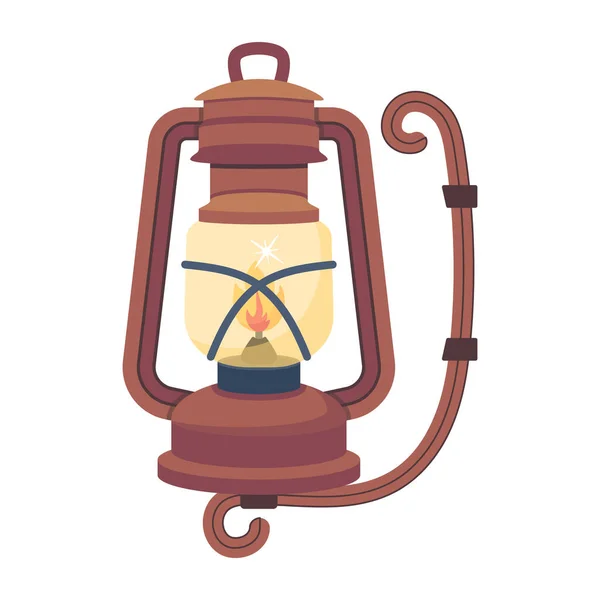 Lamp Icon Isometric Old Kerosene Lantern Vector Icons Web Design — Stock Vector