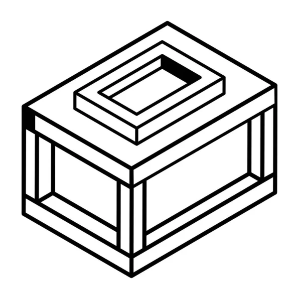 Wooden Box Icon Vector Illustration Simple Design — Stock Vector