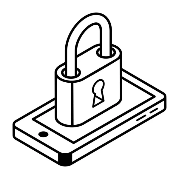 Іконка Системи Безпеки Смартфона Векторна Ілюстрація Графічний Дизайн — стоковий вектор