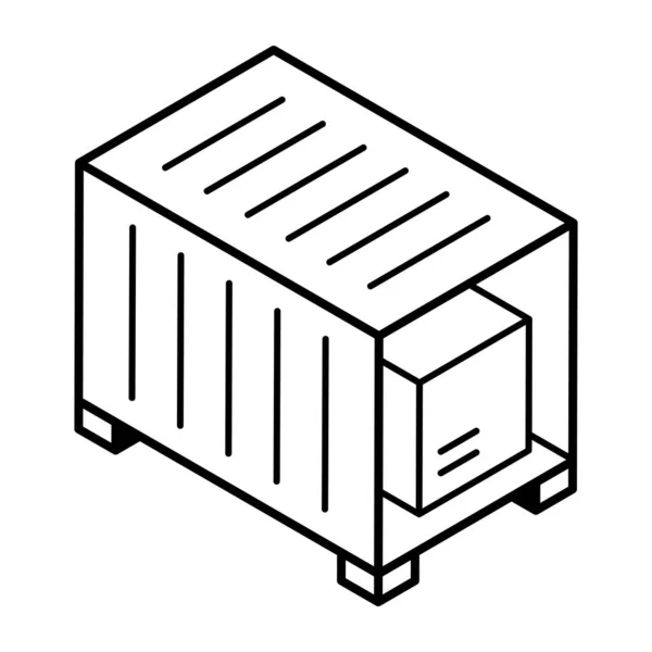 Значок Грузового Контейнера Набросок Вектора Склада Элементов Заливки Веб Дизайна — стоковый вектор