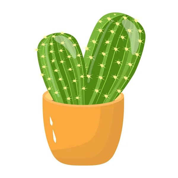 Cactus Pot Illustration Vectorielle Végétale — Image vectorielle